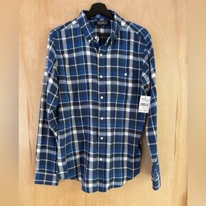 Ezekiel Men's Blue and White Plaid Shirt